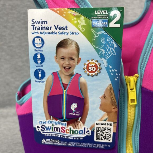 NEW Swim School Kids Trainer Vest Level 2 With Adjustable Safety Strap 2-4 Years - Picture 2 of 7